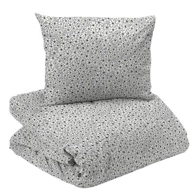 Fridolina Grå Blommor Bäddset Enkeltäcke 150x210 Redlunds