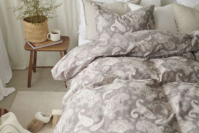 Tilly Sand Paisley Bäddset Enkeltäcke 150x210 Borganäs of Sweden