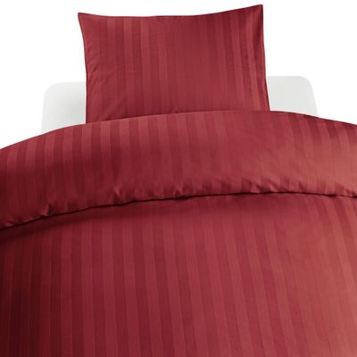 Hotell Satin Röd Bäddset Enkeltäcke 150x210 Borganäs of Sweden