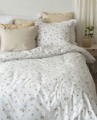 Lemons Gul Frukt Bäddset Enkeltäcke 150x210 Borganäs of Sweden