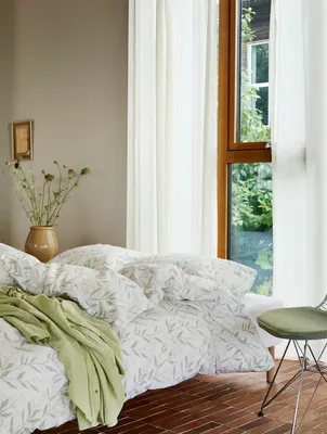 Thale Grön Blommor Bäckebölja Bäddset Enkeltäcke 150x210 Höie