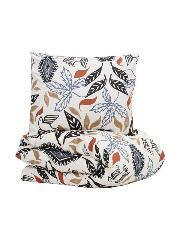 Erikstad Beige Satin Bäddset Enkeltäcke 150x210 Kosta Linnewäfveri