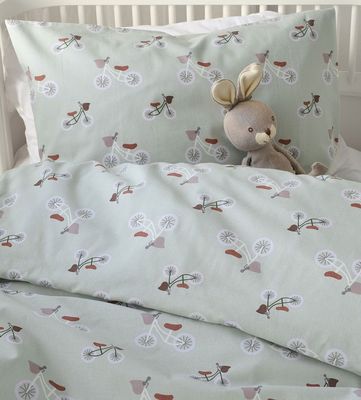 Plingeling Grön Barn Bäddset Spjälsäng 100x130 Borganäs of Sweden