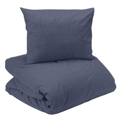 Elton Navy Bäddset BCI Bomull Enkeltäcke 150x210 Nina Royal
