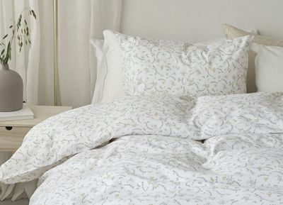 Vilja Gul Blommigt Bäddset Enkeltäcke 150x210 Borganäs of Sweden