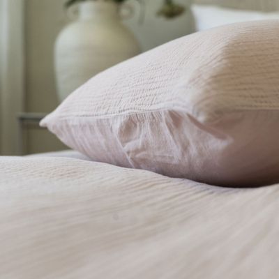 Enfärgat Rosa Bäddset Enkeltäcke 150x210 Borganäs of Sweden