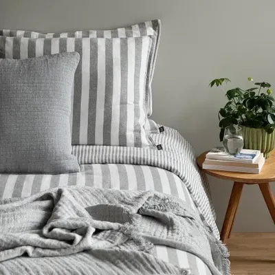 Örngott Funäsdalen Flanell Randigt Ljusgrå 50x60 Classic Textile