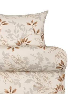 Nadja Elfenben Satin Blommigt Bäddset Enkeltäcke 150x210 Höie