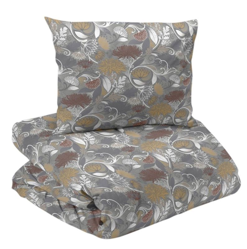 Aurora Gul/Mullvad Blommigt Bäddset Enkeltäcke 150x210 Redlunds