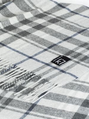 Pläd Tanger Grå Rutig 130x170 cm Kosta Linnewäfveri