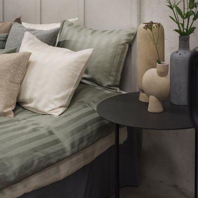 Hotell Satin Grön Bäddset Enkeltäcke 150x210 Borganäs of Sweden