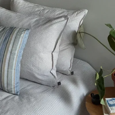 Örngott Bäckebölja Beige/Vit Randigt 50x60 Classic Textile