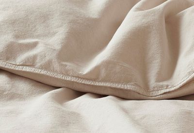 Enfärgat Beige Humble Bäddset Enkeltäcke 150x210 Borganäs of Sweden