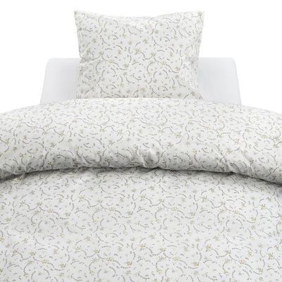 Vilja Gul Blommigt Bäddset Enkeltäcke 150x210 Borganäs of Sweden