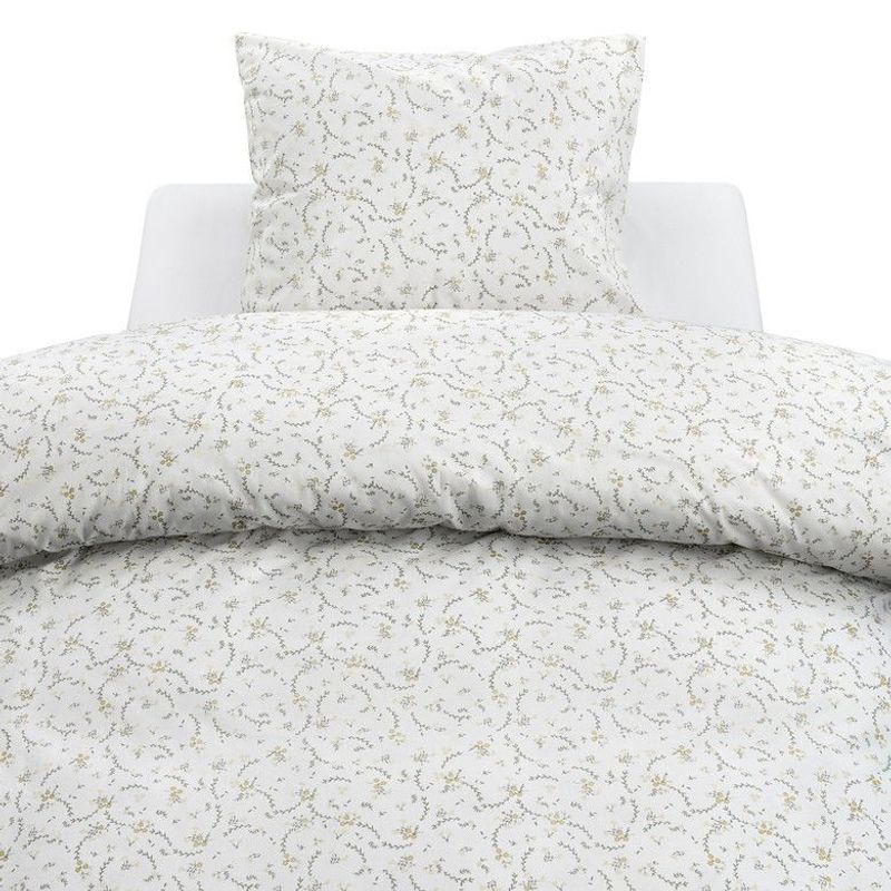 Vilja Gul Blommigt Bäddset Enkeltäcke 150x210 Borganäs of Sweden