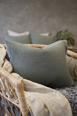 Enfärgat Grön Rolling Bäddset Enkeltäcke 150x210 Borganäs of Sweden