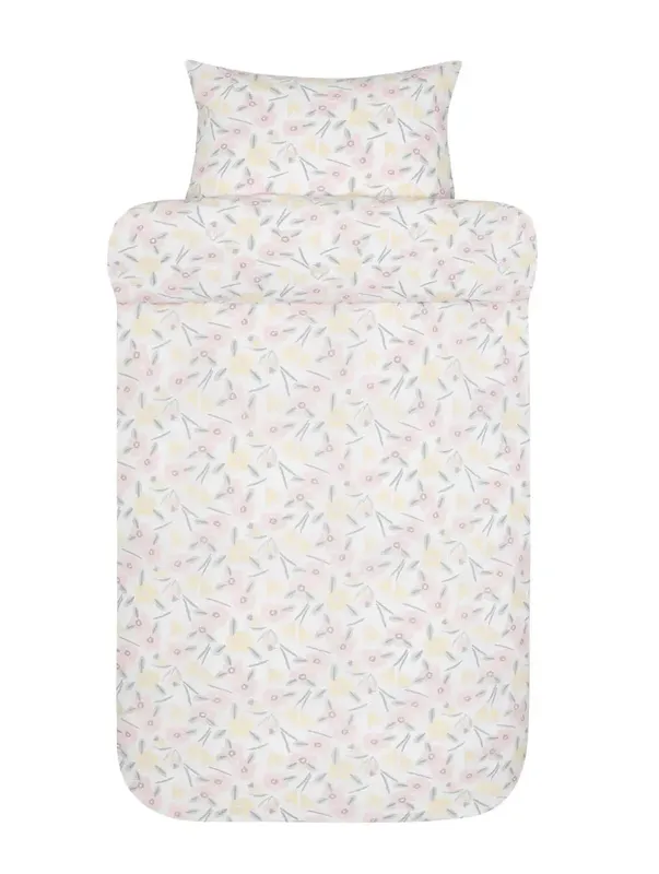 Dorthe Ljusrosa Blommor Bäckebölja Bäddset Enkeltäcke 150x210 Höie