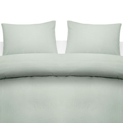 Enfärgat Grön Washed Bäddset Dubbeltäcke 220x210 Borganäs of Sweden