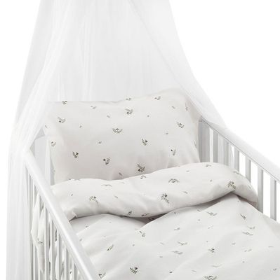 Alvin Svampar Beige Barn Bäddset Spjälsäng 100x130 Borganäs of Sweden