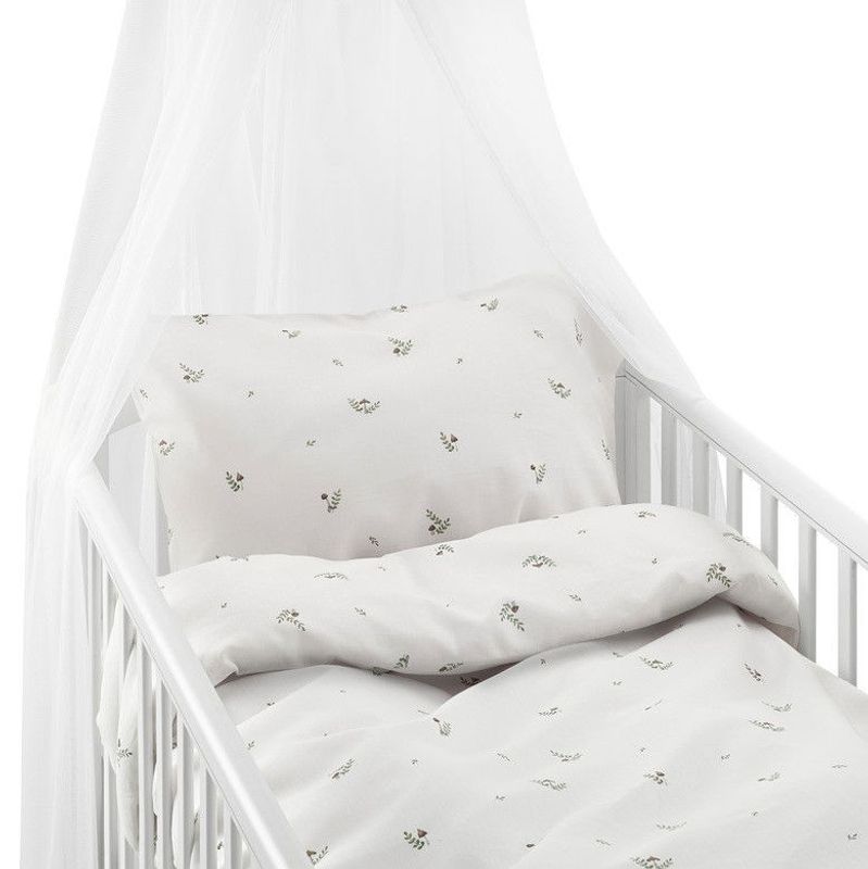 Alvin Svampar Beige Barn Bäddset Spjälsäng 100x130 Borganäs of Sweden