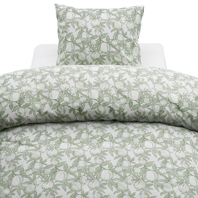 Pomegranate Grön Bäddset Enkeltäcke 150x210 Borganäs of Sweden