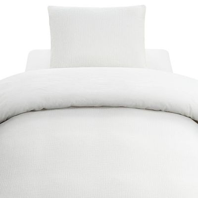 Enfärgat Vit Rolling Bäddset Enkeltäcke 150x210 Borganäs of Sweden