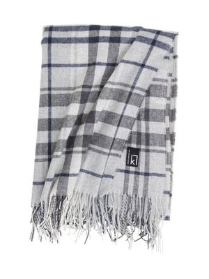 Pläd Tanger Grå Rutig 130x170 cm Kosta Linnewäfveri