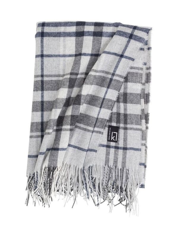 Pläd Tanger Grå Rutig 130x170 cm Kosta Linnewäfveri
