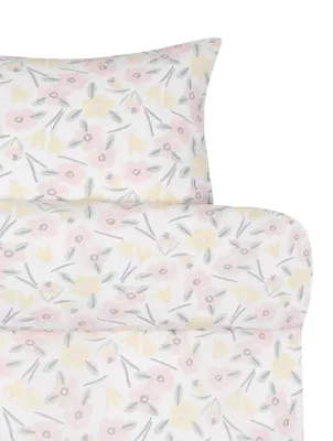 Dorthe Ljusrosa Blommor Bäckebölja Bäddset Enkeltäcke 150x210 Höie