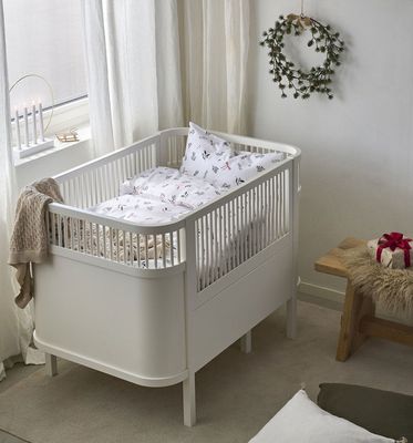 Julkvisten Röd Barn Bäddset Spjälsäng 100x130 Borganäs of Sweden