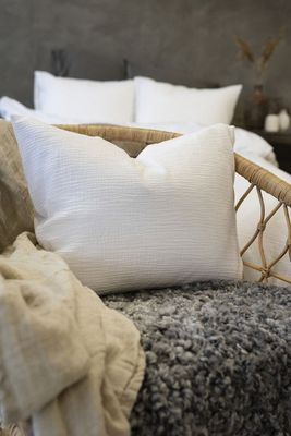 Enfärgat Vit Rolling Bäddset Enkeltäcke 150x210 Borganäs of Sweden