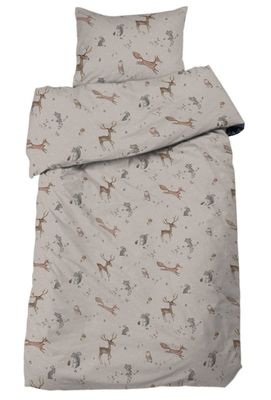 Stampe Beige Söta Djur Barn Bäddset Enkeltäcke 150x210 Redlunds