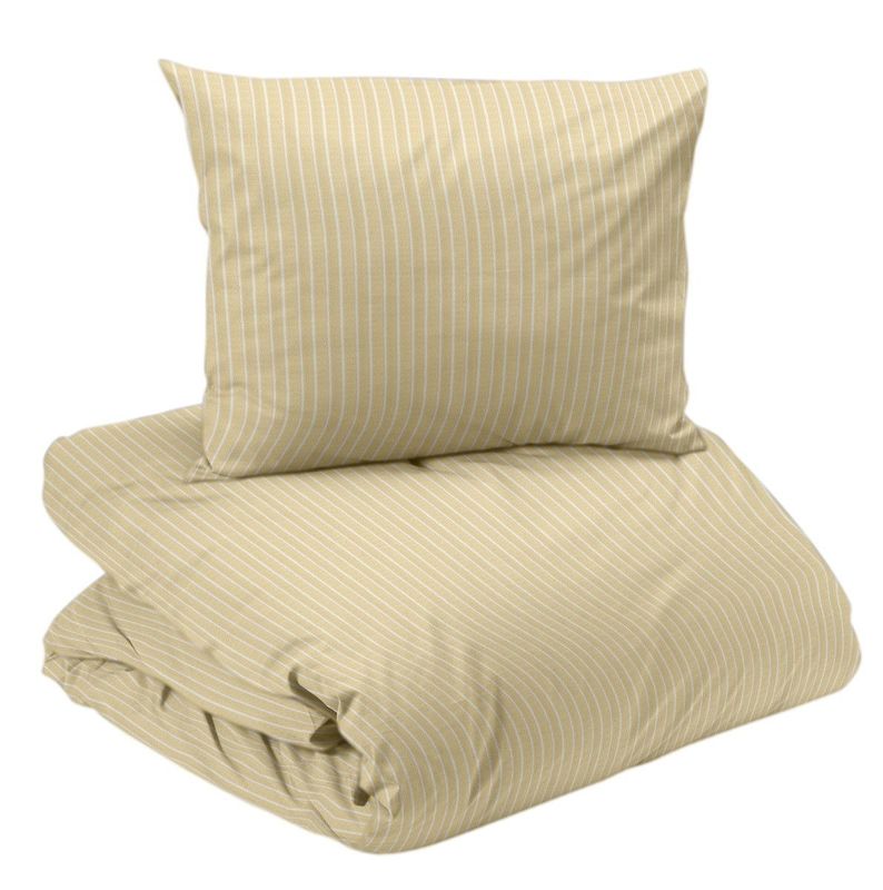 Malte Ljusgul Randigt Bäddset Enkeltäcke 150x210 Redlunds