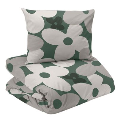 Happy Grön/Vit Bäddset Enkeltäcke 150x210 Redlunds