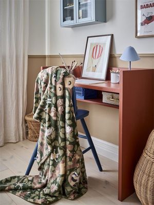 Skogsliv Söta Djur Grön Pläd Barn 130x150 Redlunds