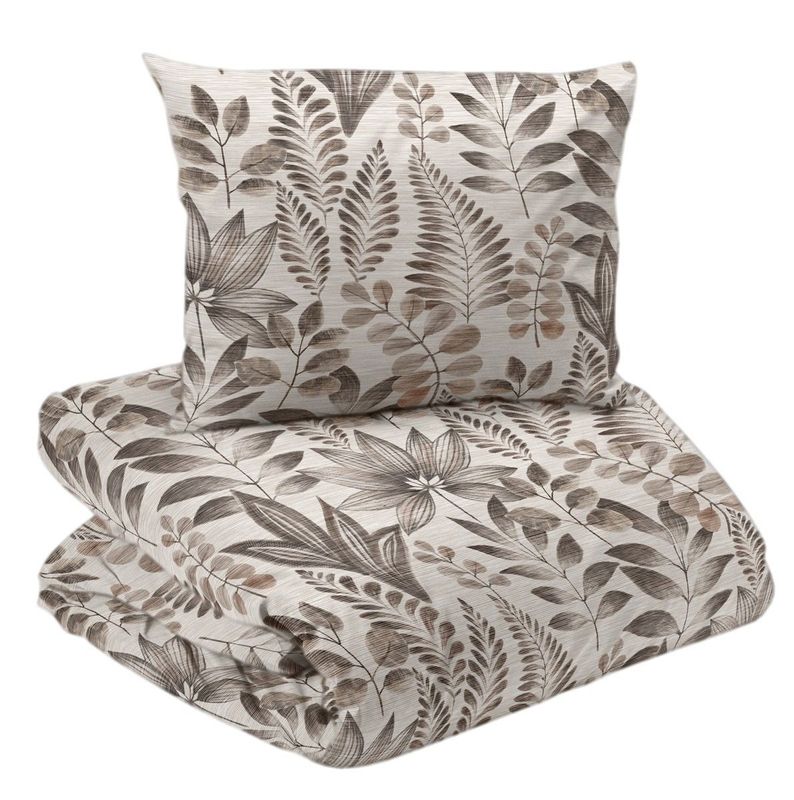 Queens Beige Blommigt Bäddset Enkeltäcke 150x210 Redlunds