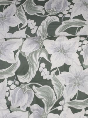 Hommedal Blommor Grön Satin Bäddset Enkeltäcke 150x210 Kosta Linnewäfveri
