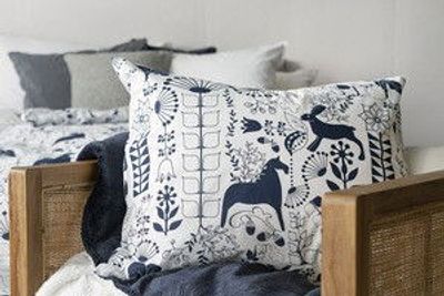 Äppelbo Marinblå Bäddset Enkeltäcke 150x210 Borganäs of Sweden