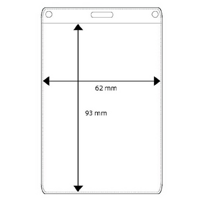 Plastic pocket vertical, 62x93 mm, E80, business card model