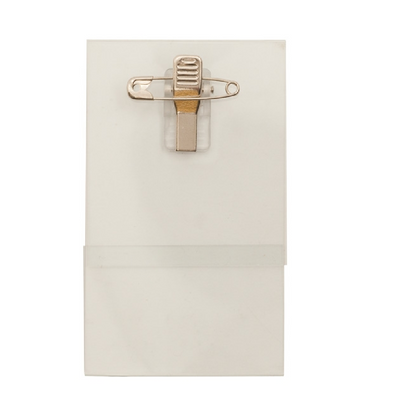 Congress badge 57x92 mm, with safety pin and clip