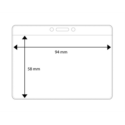Plastic pocket, horizontal, 94 x 58 mm