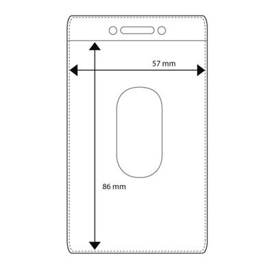 Plastic pocket vertical, 57x86 mm, thumb grip