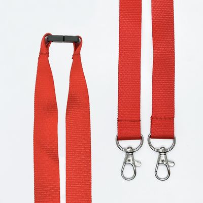 Lanyard 20mm, black, Safety breakaway + 2 x drop