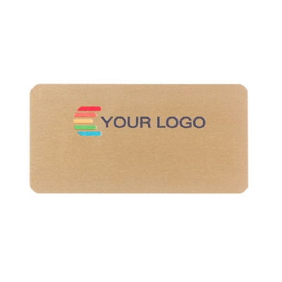 Name badge, Aluminum, Aluline, rectangular, gold, 60x30 mm