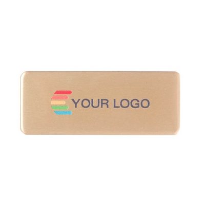 Namebadge Aluminum Aluline, rectangular, gold, 69x25 mm