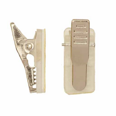 Alligator clip, self-adhesive