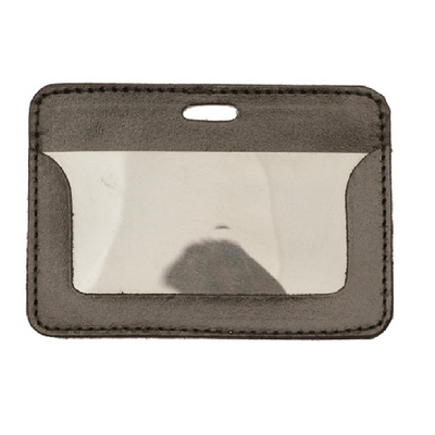 Plastic pocket horizontal, 95x56 mm, leather sleeve