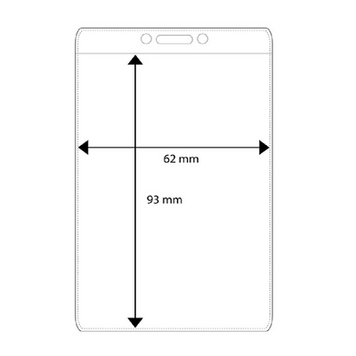 Plastic pocket, vertical, 62x92mm