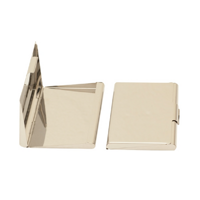 Business card case, for multiple cards, nickel-plated metal