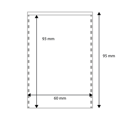 Vertical plastic sleeve, 60x90 mm